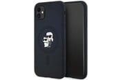 Mobil - Deksel og etui - Karl Lagerfeld Silicone Karl&Choupette MagSafe case for iPhone 11 / Xr - black - 3666339253943