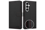 Mobil - Deksel og etui - Tech-Protect Wallet Case for Samsung Galaxy S26 - Black & Red - 5906302390403