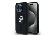Mobil - Deksel og etui - Karl Lagerfeld Silicone Karl&Choupette MagSafe case for iPhone 15 Pro - black - 3666339254063