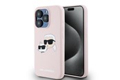 Mobil - Deksel og etui - Karl Lagerfeld Silicone Karl&Choupette MagSafe Case for iPhone 15 Pro - Pink - 3666339256869