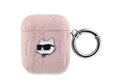 Mobil - Andre tilbehør - Karl Lagerfeld Monogram Choupette Head case for AirPods 1 / 2 - pink - 3666339283711