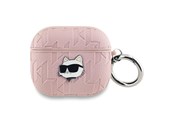 Mobil - Andre tilbehør - Karl Lagerfeld Monogram Choupette Head case for AirPods 3 - pink - 3666339283735