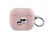 Mobil - Andre tilbehør - Karl Lagerfeld Monogram Karl & Choupette Head Case for AirPods 3 - Pink - 3666339283698