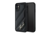 Mobil - Deksel og etui - Karl Lagerfeld Diagonal Quilted Script case for iPhone 11 / Xr - black - 3666339252120