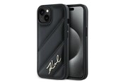 Mobil - Deksel og etui - Karl Lagerfeld Diagonal Quilted Script case for iPhone 15 / 14 / 13 - black - 3666339252229