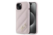 Mobil - Deksel og etui - Karl Lagerfeld Diagonal Quilted Script case for iPhone 14 / 15 / 13 - pink - 3666339252465