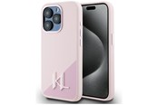 Mobil - Deksel og etui - Karl Lagerfeld Silicone Shadow Metal Initial MagSafe Case for iPhone 15 Pro Max Pink - 3666339253097