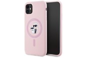Mobil - Deksel og etui - Karl Lagerfeld Silicone Karl&Choupette MagSafe iPhone 11 Case - Pink - 3666339254360