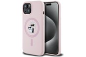 Mobil - Deksel og etui - Karl Lagerfeld Silicone Karl&Choupette MagSafe iPhone 15 Case - Pink - 3666339254469
