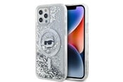 Mobil - Deksel og etui - Karl Lagerfeld Liquid Glitter Choupette Head MagSafe Case for iPhone 12 / 12 Pro - Transparent - 3666339285630