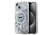 Mobil - Deksel og etui - Karl Lagerfeld Liquid Glitter Choupette Head MagSafe Case for iPhone 15 Plus / 14 Plus - Transparent - 3666339285739