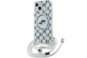 Mobil - Deksel og etui - Karl Lagerfeld IML Crossbody Monogram Karl & Choupette Head MagSafe Case for iPhone 15 / 14 / 13 - Transparent - 3666339286842