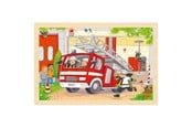 Puslespill - Goki Wooden Jigsaw Puzzle - Helicopter and Fire Truck - 24 pcs. Tre - 57301