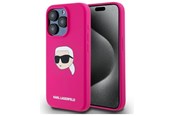 Mobil - Deksel og etui - Karl Lagerfeld KLHMP15XSKHPPLF iPhone 15 Pro Max 6.7" fuchsia/fuschia hardcase Silicone Karl Head Print MagSafe - 3666339257019