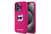 Mobil - Deksel og etui - Karl Lagerfeld Silicone Choupette Head MagSafe case for iPhone 15 Pro Max - pink - 3666339257439