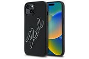 Mobil - Deksel og etui - Karl Lagerfeld 3D Rubber Signature iPhone 15 Case - Black - 3666339257545