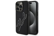 Mobil - Deksel og etui - Karl Lagerfeld 3D Rubber Signature Case for iPhone 15 Pro - Black - 3666339257569