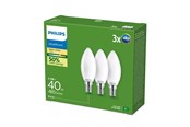 LED-lyspære - Philips LED-lyspære Ultra Efficient B35 2,3W/827 (40W) Frosted 3-pack E14 - 929003800831