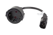 Strømkabel (intern) - Lanberg - power cable - IEC 60320 C14 to power CEE 7/7 - 20 cm - CA-C14E-10CC-0018-BK
