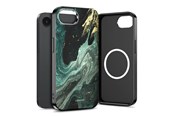 Mobil - Deksel og etui - Tech-Protect Lamano MagSafe Case for iPhone 16e / 17e - Black & Green - 5906302392650