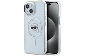 Mobil - Deksel og etui - Karl Lagerfeld IML Metal Karl Head MagSafe Case for iPhone 15 White - 3666339284046