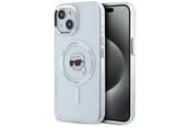 Mobil - Deksel og etui - Karl Lagerfeld IML Metal Karl Head MagSafe Case for iPhone 15 Plus White - 3666339284053