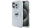Mobil - Deksel og etui - Karl Lagerfeld IML Metal Choupette Head MagSafe Case for iPhone 15 Pro Max - White - 3666339284213