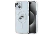 Mobil - Deksel og etui - Karl Lagerfeld IML Metal Karl&Choupette Head MagSafe iPhone 15 Case - White - 3666339284329