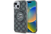 Mobil - Deksel og etui - Karl Lagerfeld IML Monogram Karl & Choupette Head MagSafe iPhone 15 Plus Case - Black - 3666339284893