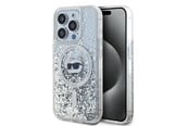 Mobil - Deksel og etui - Karl Lagerfeld Liquid Glitter Choupette Head MagSafe case for iPhone 15 Pro Max - transparent - 3666339285753