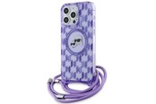 Mobil - Deksel og etui - Karl Lagerfeld IML Crossbody Monogram Karl & Choupette Head MagSafe case for iPhone 15 Pro - purple - 3666339286729