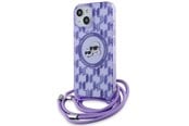 Mobil - Deksel og etui - Karl Lagerfeld IML Crossbody Monogram Karl & Choupette Head MagSafe case for iPhone 15 / 14 / 13 - purple - 3666339286705