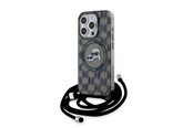 Mobil - Deksel og etui - Karl Lagerfeld IML Crossbody Monogram Karl & Choupette Head MagSafe Case for iPhone 15 Pro Max - Black - 3666339286453