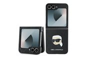 Mobil - Deksel og etui - Karl Lagerfeld Saffiano Monogram Case for Samsung Galaxy Z Flip 6 - Black - 3666339322441