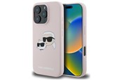 Mobil - Deksel og etui - Karl Lagerfeld Silicone Nauble Heads Print MagSafe Case for iPhone 16 Pro - Pink - 3666339319588