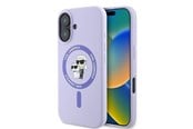 Mobil - Deksel og etui - Karl Lagerfeld Silicone Karl&Choupette Heads Ring MagSafe Case for iPhone 16 Plus - Purple - 3666339318734