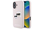 Mobil - Deksel og etui - Karl Lagerfeld Silicone Nauble Heads Print MagSafe Case for iPhone 16 - Pink - 3666339319564