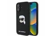 Mobil - Deksel og etui - Karl Lagerfeld Silicone Karl Head Print MagSafe iPhone 16 Case - Black - 3666339319649