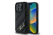 Mobil - Deksel og etui - Karl Lagerfeld Quilted Signature iPhone 16 Pro Case - Black - 3666339294083