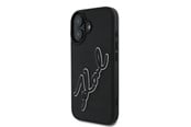 Mobil - Deksel og etui - Karl Lagerfeld 3D Rubber Signature iPhone 16 Case - Black - 3666339319922