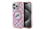 Mobil - Deksel og etui - Karl Lagerfeld IML Monogram Karl & Choupette Head MagSafe iPhone 15 Pro Case - Pink - 3666339285043