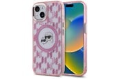 Mobil - Deksel og etui - Karl Lagerfeld IML Monogram Karl & Choupette Head MagSafe iPhone 15 Plus Case - Pink - 3666339285036