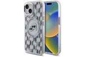 Mobil - Deksel og etui - Karl Lagerfeld IML Monogram Karl & Choupette Head MagSafe iPhone 15 Case - Clear - 3666339285302