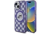 Mobil - Deksel og etui - Karl Lagerfeld IML Monogram Karl & Choupette Head MagSafe iPhone 15 Case - Purple - 3666339285166