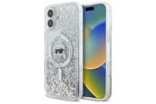 Mobil - Deksel og etui - Karl Lagerfeld Liquid Glitter Karl Head Magsafe Case for iPhone 16 Plus - Clear - 3666339319175