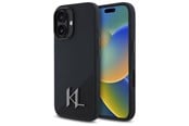 Mobil - Deksel og etui - Karl Lagerfeld Silicone Shadow Metal Initial MagSafe iPhone 16 Case - Black - 3666339317928