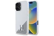 Mobil - Deksel og etui - Karl Lagerfeld Silicone Initial Metal Logo MagSafe iPhone 16 Case - White - 3666339318000
