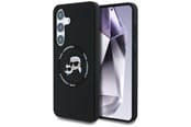 Mobil - Deksel og etui - Karl Lagerfeld Silicone Double Heads And Circle MagSafe Samsung Galaxy S25 case black - 3666339450151