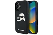 Mobil - Deksel og etui - Karl Lagerfeld HC 3D Rubber Double Heads iPhone 16 Case - Black - 3666339402167