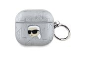 Mobil - Andre tilbehør - Karl Lagerfeld Monogram Karl Head case for AirPods 4 - silver - 3666339452155